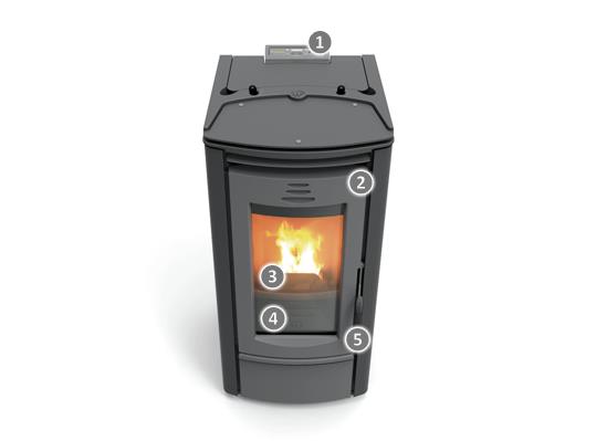 5000 TCOM - kamna na pelety s rozvodem vzduchu