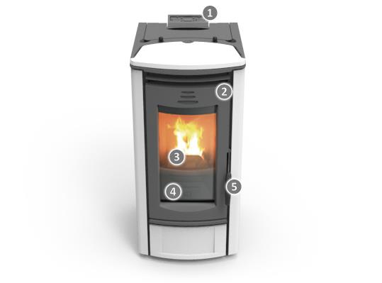 5000 TCOM - kamna na pelety s rozvodem vzduchu