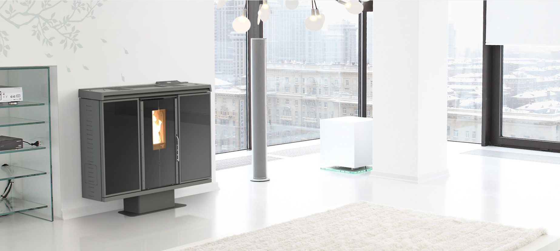 SLIM TCOM - kamna na pelety s rozvodem vzduchu