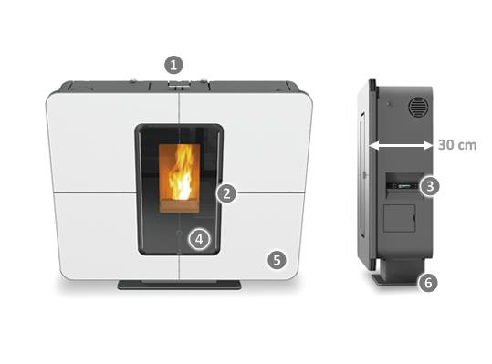 SLIMQUADRO 11 - kamna na pelety