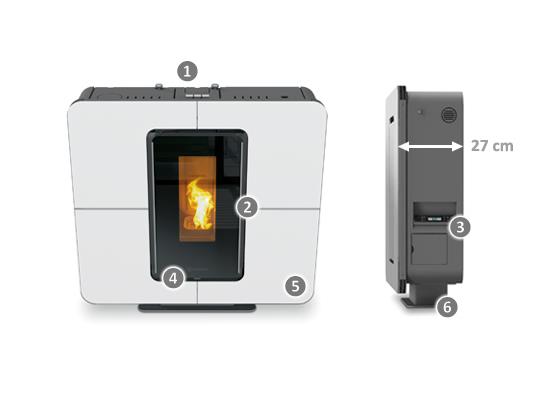 SLIMQUADRO 9 - kamna na pelety